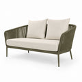 2-Sitzer Gartensofa olivgrün beige Aluminium Polypropylen Seilbespannung 145 x 76 x 78 cm