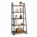 Standregal mit 5 Ablagen Braun Schwarz aus MDF und Stahl 60 x 35 x 170 cm
