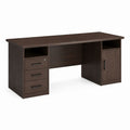 Schreibtisch mit Stauraum dunkelbraun Holzwerkstoff rechteckig 160 x 80 x 75 cm