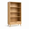 Bücherregal mit Schublade Eiche Massivholz rechteckig 190 x 80 x 40 cm